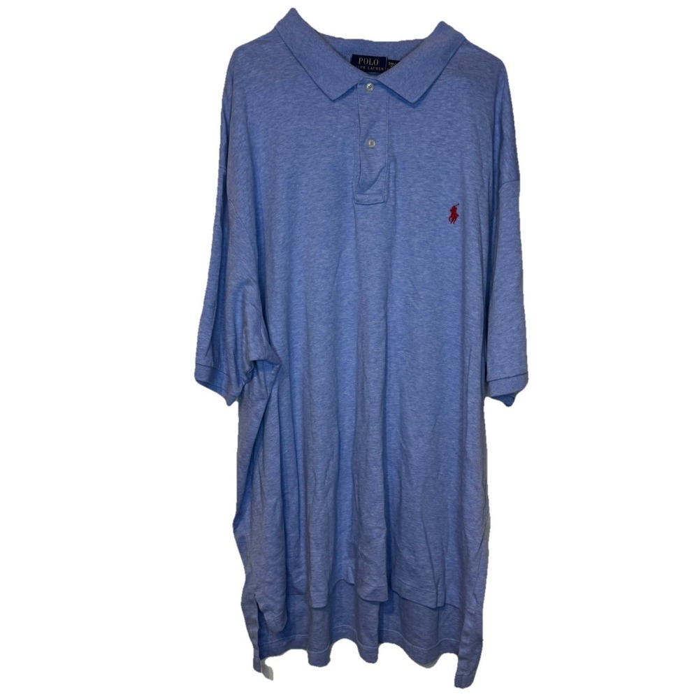 Polo Ralph Lauren Men's Polo Shirt Short Sleeve Big Heather Blue Cotton 3XB